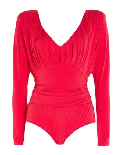 Babylon Woman Bodysuit Red Size 6 Polyester, Elastane