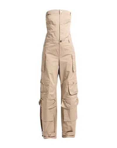 Babylon Woman Jumpsuit Sand Size 10 Cotton, Elastane In Brown