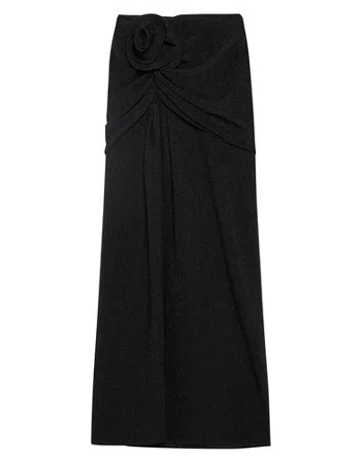Babylon Woman Maxi Skirt Black Size 6 Polyester, Viscose, Polyamide, Elastane In Blue