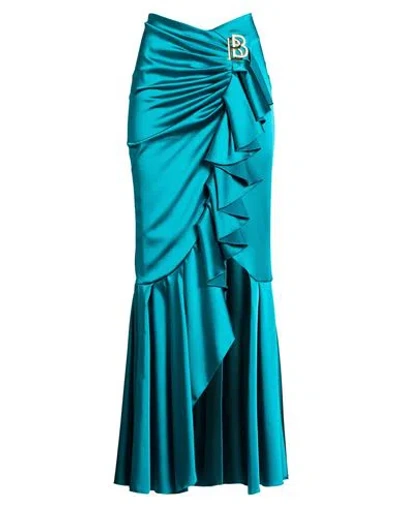 Babylon Woman Maxi Skirt Deep Teal Size 6 Polyester, Elastane In Blue