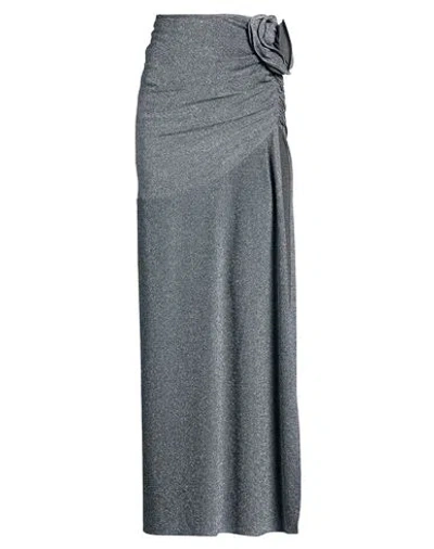 Babylon Woman Maxi Skirt Grey Size 8 Polyester, Viscose, Polyamide, Elastane In Gray