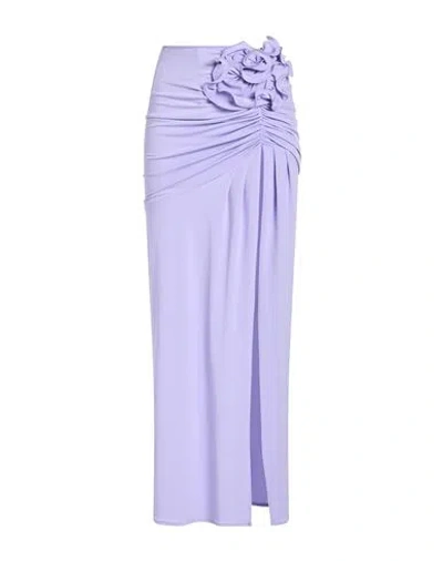 Babylon Woman Maxi Skirt Lilac Size 8 Polyester, Elastane In Purple