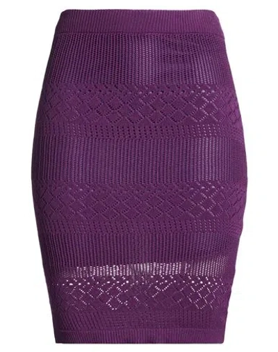 Babylon Woman Midi Skirt Purple Size 3 Viscose, Polyester