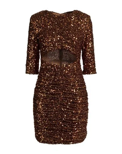 Babylon Woman Mini Dress Copper Size 4 Polyester, Elastane In Orange