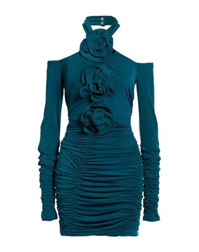 Babylon Woman Mini Dress Deep Teal Size 10 Polyester, Elastane In Green