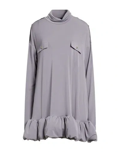 Babylon Woman Mini Dress Grey Size 10 Polyester, Elastane In Gray