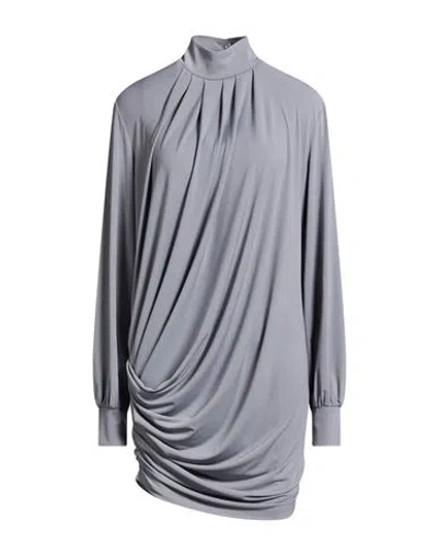 Babylon Woman Mini Dress Light Grey Size 8 Polyester, Elastane In Gray