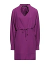 Babylon Woman Mini Dress Mauve Size 10 Polyester, Elastane In Purple