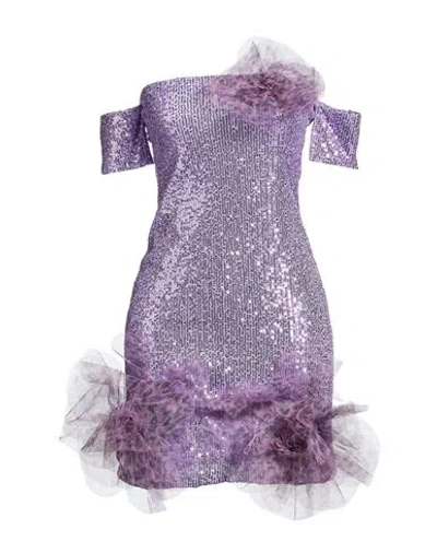 Babylon Woman Mini Dress Mauve Size 6 Polyester In Purple