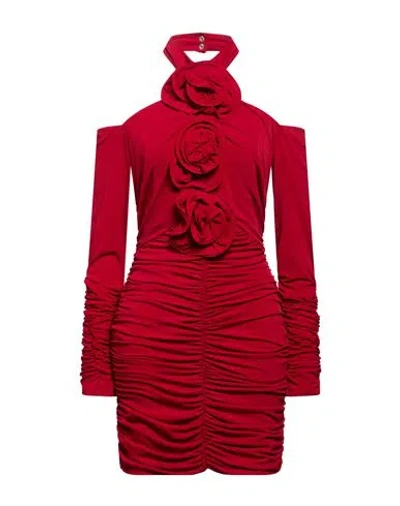 Babylon Woman Mini Dress Red Size 6 Polyester, Elastane