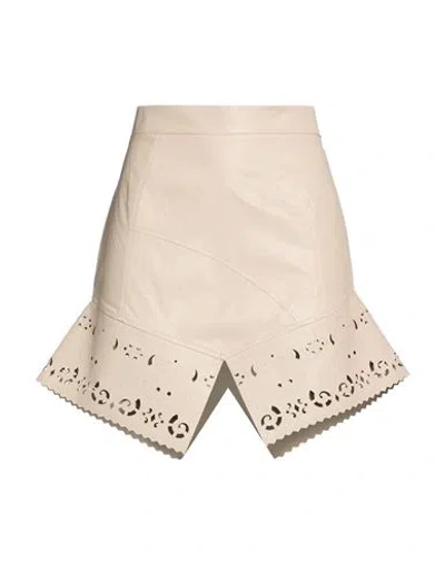 Babylon Woman Mini Skirt Beige Size 4 Polyurethane, Viscose In Neutral