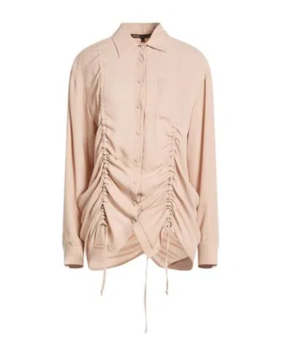 Babylon Woman Shirt Beige Size 8 Polyester In Metallic