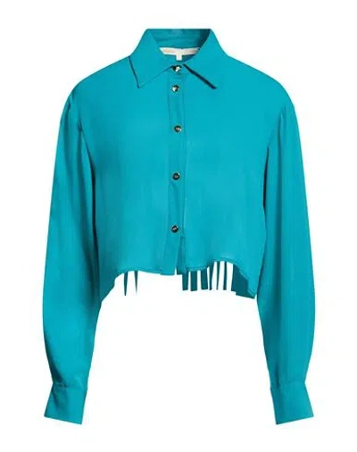 Babylon Woman Shirt Deep Teal Size 10 Polyester In Blue