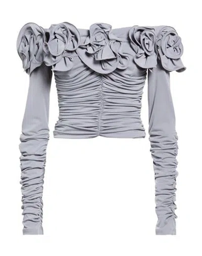 Babylon Woman Top Grey Size 12 Polyester, Elastane In Gray