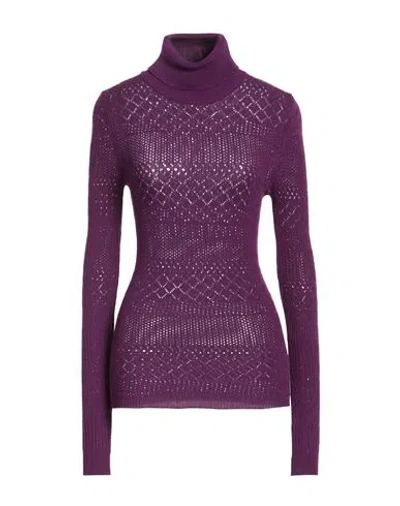 Babylon Woman Turtleneck Purple Size 2 Viscose, Polyester