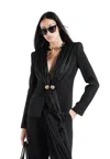 Babylon Women's Flange Jacket  Neck In Shifon In Black