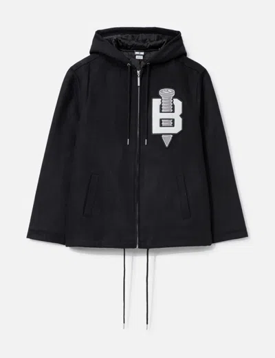 Babylon Wool Zip Hood In Black