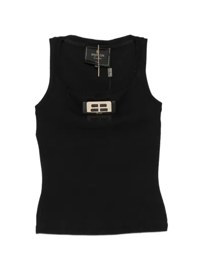 Babylone Paris Eureka Logo-plaque Tank Top In Black