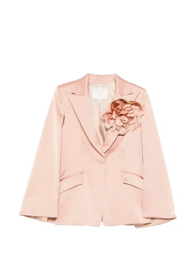 Babylone Paris Flower Pocketed Suit Jacket In Multi