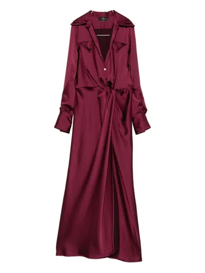 Babylone Paris Knotted Pocket Dress In Red