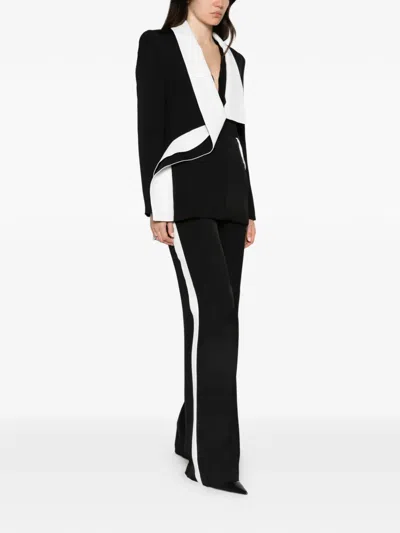 Babylone Paris Side-stripe Wide-leg Trousers In Black
