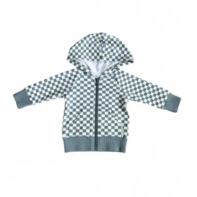 Babysprouts Kids' Boy's Hooded Jacket In Storm Checker In Gray