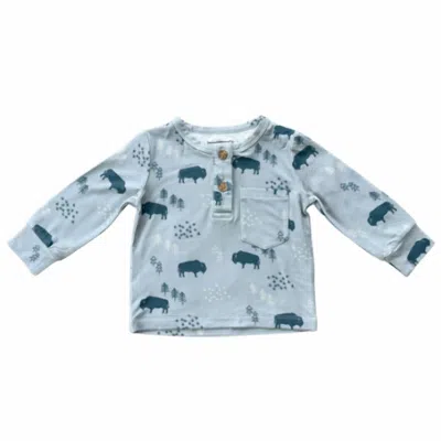 Babysprouts Kids' Boy's Long Sleeve Henley Shirt In Buffalo In Multi