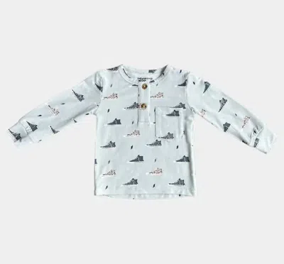 Babysprouts Kids' Boy's Long Sleeve Henley Tee In Sneakers In Multi