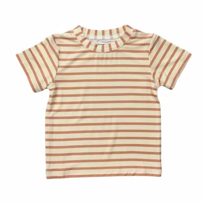 Babysprouts Kids' Boy's Short Sleeve Tee In Maple Stripe In Neutral