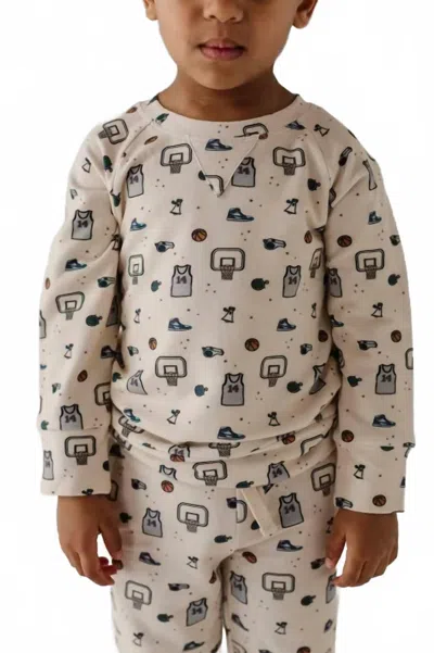 Babysprouts Kids' Boys Raglan Sweatshirt In White In Neutral