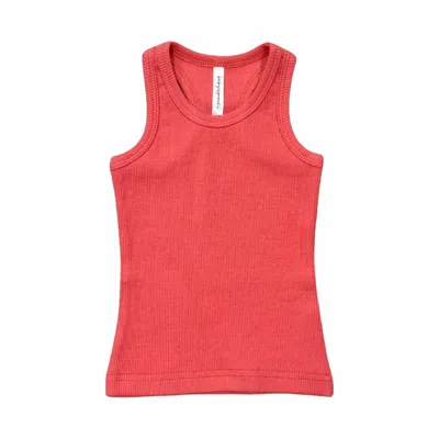 Babysprouts Kids' Girl's Ribbed Tank In Cherry Pink