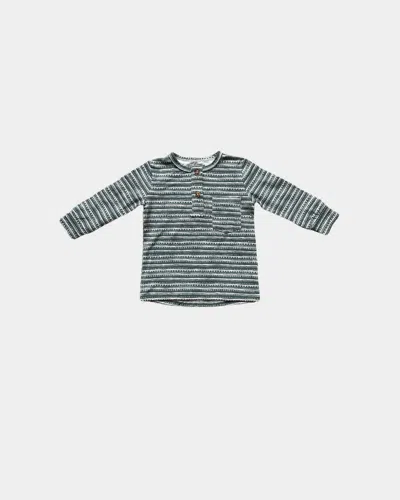 Babysprouts Kid's Bamboo Henley Sweater In Pine In Silver
