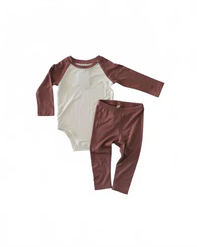 Babysprouts Kid's Copper Raglan Set In Red