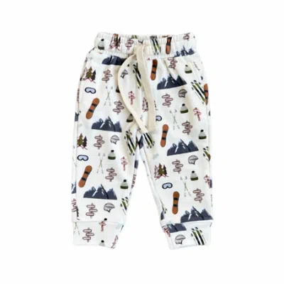 Babysprouts Kid's Drawstring Jogger In Winter Ski In Multi