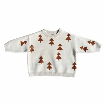 Babysprouts Kid's Winter Trees Knit Sweater In White Multi