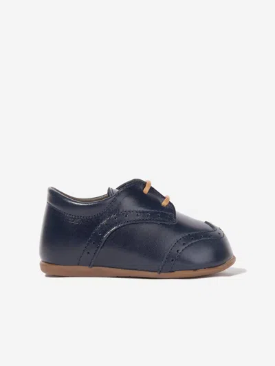 Babywalker Kids'  Baby Boys Leather Lace Up Shoes In Blue