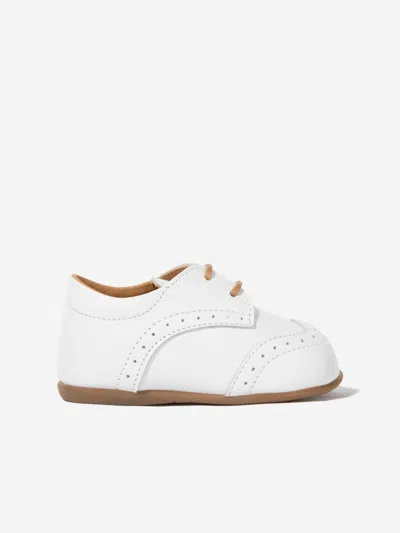 Babywalker Kids'  Baby Boys Leather Lace Up Shoes In White