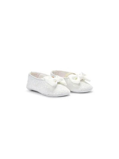 Babywalker Babies' Beaded Bow Ballerina Shoes In White