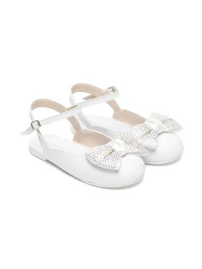 Babywalker Kids' Bow Ballerinas In White
