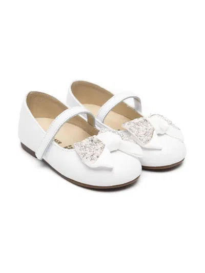 Babywalker Kids' Bow-detailed Ballet Flats In White
