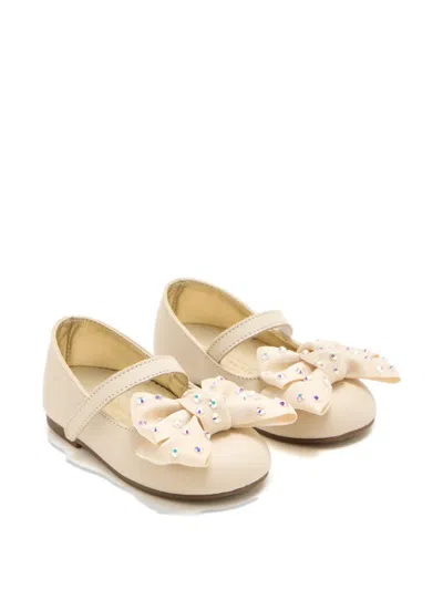Babywalker Kids' Bow-embellished Ballet Flats In Neutral