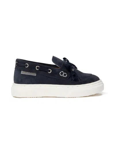 BABYWALKER BOW-EMBELLISHED SUEDE LOAFERS
