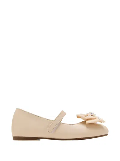 Babywalker Kids' Bow Strap Ballerinas In Neutral