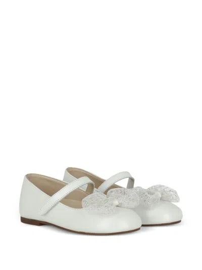 Babywalker Kids' Bow-detail Touch-strap Ballerinas In White