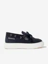 Babywalker Boys Suede Bow And Fringe Loafers In Blue