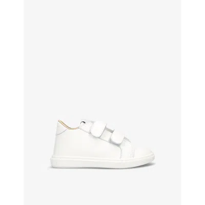 BABYWALKER BABYWALKER BOYS WHITE KIDS' DOUBLE-STRAP LEATHER LOW-TOP TRAINERS