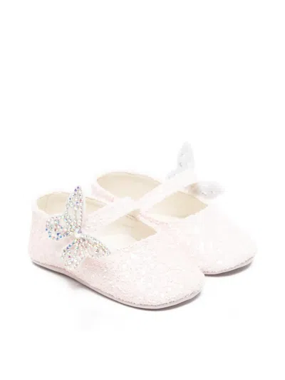 Babywalker Babies' Butterfly-embellished Ballerinas In Pink