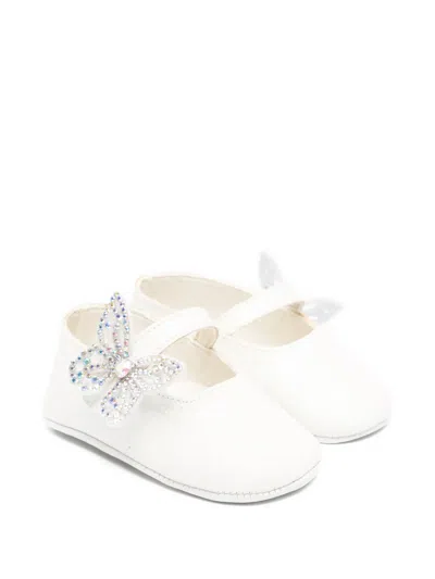 Babywalker Babies' Butterfly-embellished Ballerinas In White