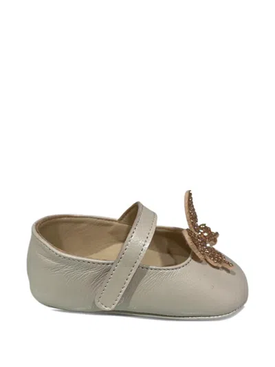 Babywalker Babies' Butterfly-patch Ballet Flats In Neutral