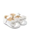 Babywalker Crystal-bow Ballet Flats In 银色